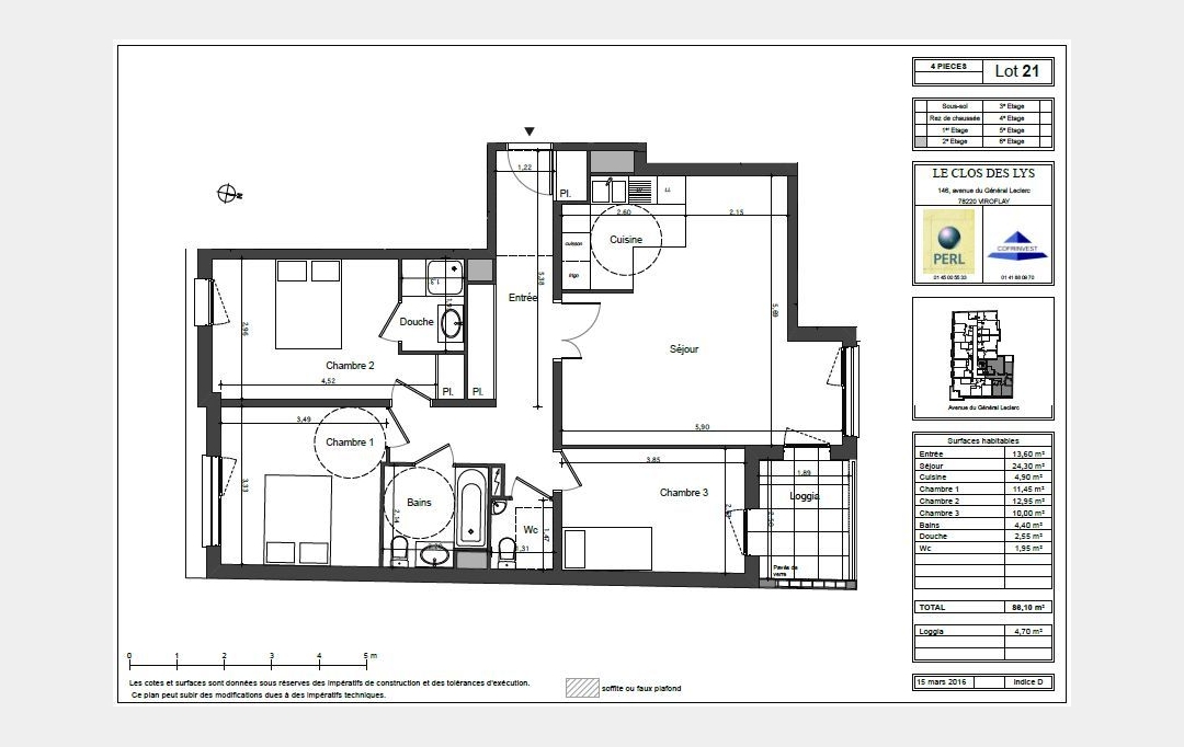 Annonces MASSY : Appartement | VIROFLAY (78220) | 90 m2 | 432 000 € 